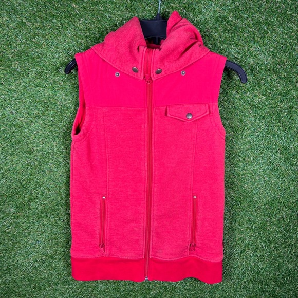 Burton Jackets & Blazers - Burton Dryride Womens Small Red Full Zip Hooded‎ Vest Sleeveless Jacket